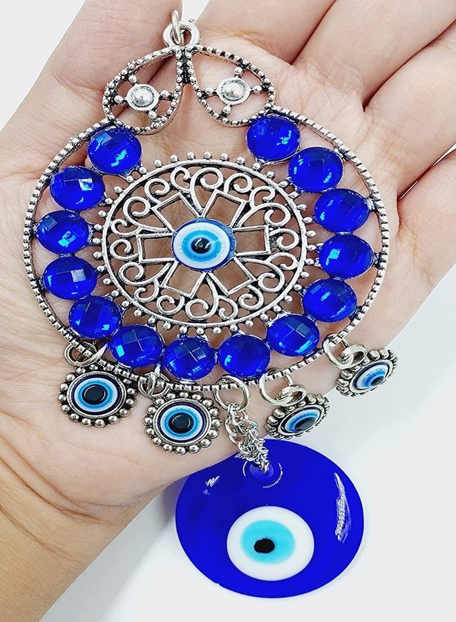 ARTISKRITI Evil Eye Hanging for Home Entrance Door Decoration, Nazar Battu for Home Protection Protection (Round Moon) - Image 4